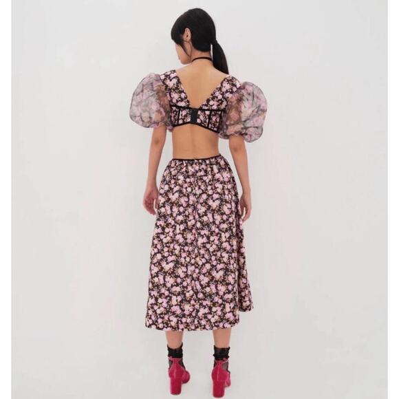 B22 For Love & Lemons Maddison Dress Womens XS Corset Swiftie Coquette Romantic - Picture 2 of 10